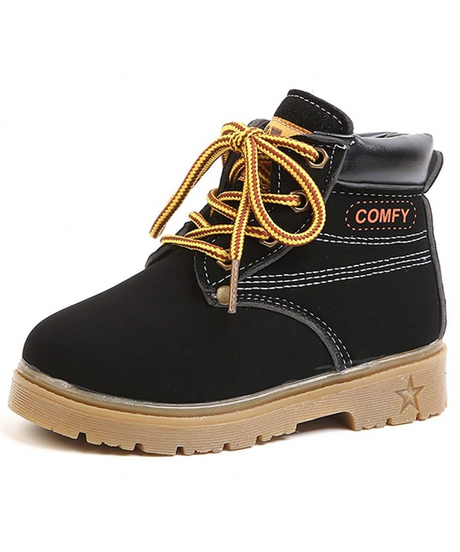 Boots Baby's Boy's Girl's Classic Waterproof Outdoor Insulated Winter Snow Boots - Black(without Fur) - CP18HE8ZZKC $33.19
