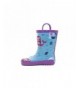 Boots Boys Girls Rubber Rain Boot in Solid Fun Colors Easy on Handles - Purple - C318854RKXO $36.57