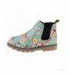 Boots Boy's Girl's Floral Ankle Boots - Waterproof Side Zipper Rain Shoes (Toddler/Little Kid/Big Kid) - Gray-green - CM18H99...