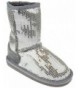 Boots Little Girls Sequin Slip On Shearling Boots - Silver - CO11NK7JCTH $47.45