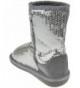 Boots Little Girls Sequin Slip On Shearling Boots - Silver - CO11NK7JCTH $47.45