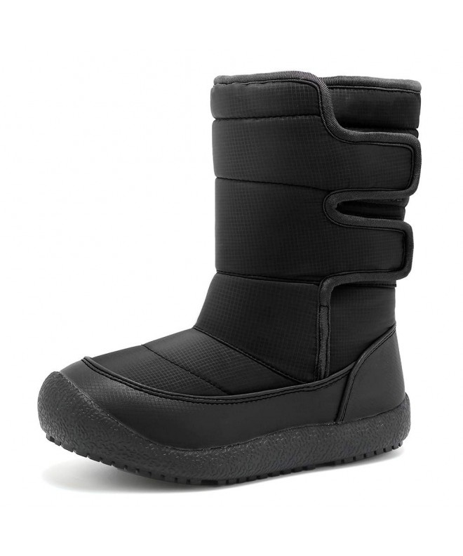 Boots Boy's Girl's Snow Boots Fur Lined Winter Outdoor Slip On Shoes Boots - Dt.black - CF18IRMI0D3 $45.30