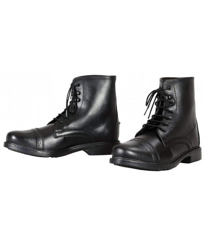 Boots Kid's Starter Lace Up Laced Paddock Boots - Black - CK11466FRKJ $72.73