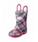 Boots Toddler Waterproof Handles - Pink and Black With Fuchsia Trimming - C918DI3RUZC $37.84