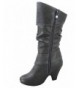 Boots Girl's Kid's Cute Round Toe Buckle Dress Side Zipper Low Heel Boots Shoes - Grey - CV18ITZLN0A $43.37