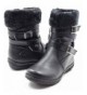 Boots Girls Vegan Leather Fur Trim Winter Strap Black Buckle Boots (Little Girl/Big Girl) - Black - C3126SNMLW9 $38.16