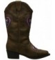 Boots Daisy Heart Western Boot (Toddler/Little Kid) - Brown - CT12DWNHIPN $95.47