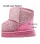 Boots Girl's Warm Sequin Comfy Cute Waterpoof Outdoor Glitter Snow Boots Bootie Slippers(Toddler/Little Kid) - Pink - C418I3M...
