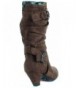 Boots Little Girl's Pauline-38 Kitten Heel Boots with Decorative Buckles - Brown - CU122BPHGHN $55.61
