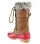 Boots Duck 10K Little Girls Knee High Rain Lace Up Fur Trendy Rubber Duck Boots - Red - C518IHGXOQC $56.60