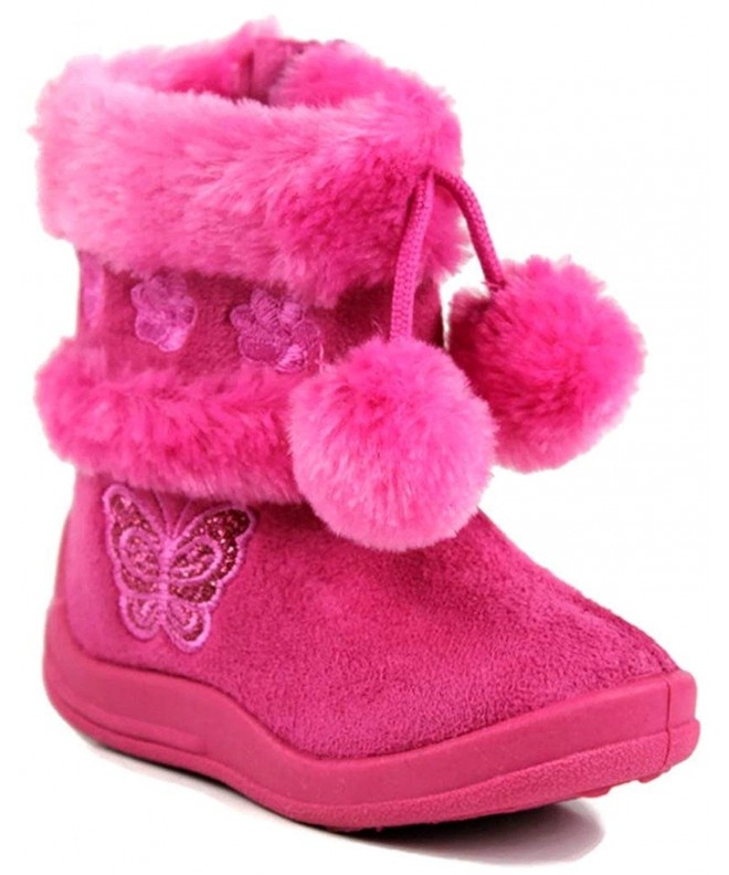Boots Little Girl's Zello Glitter Pom Pom Boots - Hot Pink - C611MQUK84H $32.01