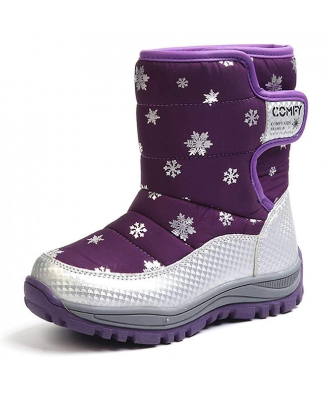 Boots Winter Anti Slip Pattern Kids Teenagers - Purple - CG18HTKXTSE $39.80