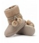 Boots Baby's Girl's Cute Flat Shoes Pom Pom Winter Warm Snow Boots (Toddler/Little Kid/Big Kid) - Beige-02 - CT18K4DLNDN $31.15
