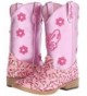 Boots Girls' Pecos Glitter Cowgirl Boot Square Toe - 4451030C - Pink - CE11L3VLHV3 $63.40