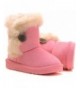 Boots Girls Bailey Button Faux Shearling Fur Insulated Snow Boots Kids Winter Flat Shoes (Toddler/Little Kid) - Pink - CX12OB...