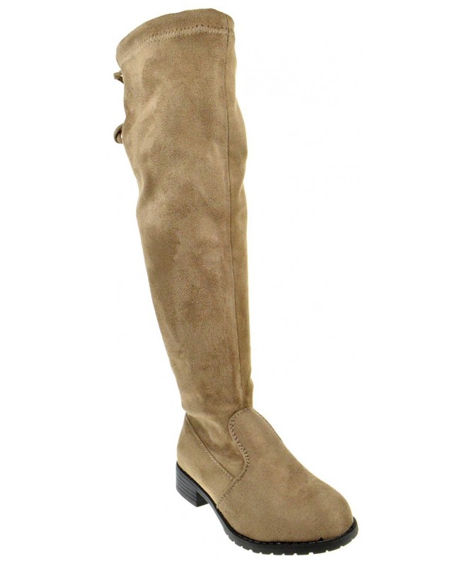 Boots Jalen H4k Little Girls Over The Knee String Tie Boots Black - Taupe - CG12O3XOD6B $50.90
