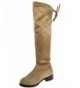 Boots Jalen H4k Little Girls Over The Knee String Tie Boots Black - Taupe - CG12O3XOD6B $45.18