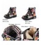 Boots Girls Casual Combat Shoes Ankle Boots Floral British Style Martin Boots Kids - Black-fur-bedge - C8187ETIDWA $37.58