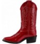 Boots Girls' Leather Cowgirl Boot Red 1 D(M) US - CA113BJXRK9 $69.52
