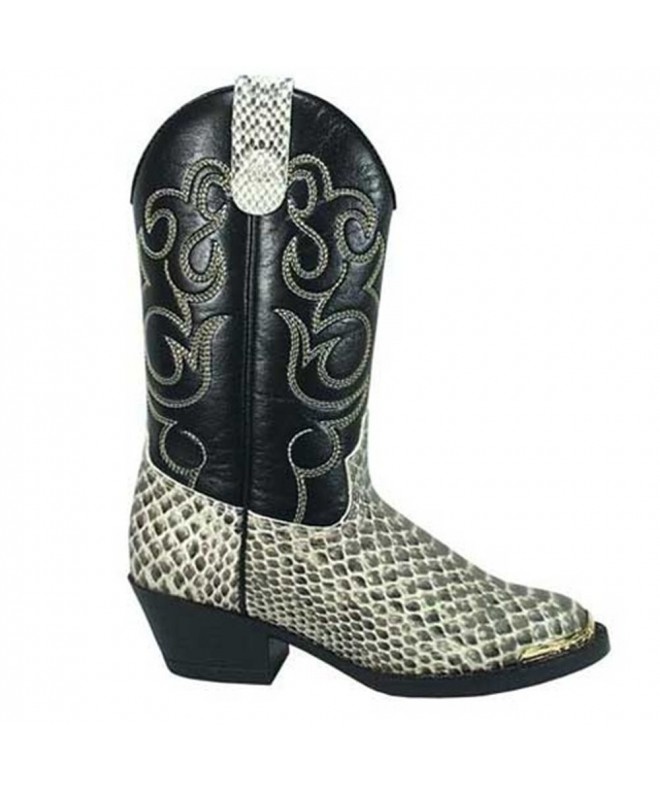 Boots Mountain Boys' Snake Print Cowboy Boot Round Toe - Natural - CV112JX1J8P $82.35