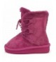 Boots Girl's Mid Calf Pull-On Style Winter Snow Boots - Fuchsia | Laces - C418M57TRCG $39.18