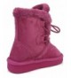 Boots Girl's Mid Calf Pull-On Style Winter Snow Boots - Fuchsia | Laces - C418M57TRCG $39.18