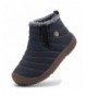 Boots Boy's Girl's Snow Boots Fur Lined Winter Outdoor Slip On Shoes Boots - Navy - CQ18HAI53WL $42.81