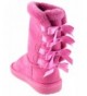 Boots Ann 34K Little Girls Shearling Bowtie Fur Boots Black - Fuchsia - C8188NX576S $33.60