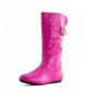 Boots Girls Faux Leather Zipper/Buckle Mid Calf Boots (Toddler/Little Kid) - Hot Pink - CG12MAJKCR0 $37.70