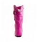 Boots Girls Faux Leather Zipper/Buckle Mid Calf Boots (Toddler/Little Kid) - Hot Pink - CG12MAJKCR0 $37.70