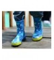 Boots Toddler Kids Rain Boots Rubber Cute Printed with Easy-On Handles Red - Dinosaur Blue - CW189UHUHM9 $39.90
