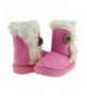 Boots Girl's Boy's Button Snow Boots Warm Fleece(Toddler/Little Kid/Big Kid) - Pink - CO187HY7W3H $29.57
