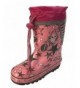 Boots Girls Pink and Grey Hearts and Stars Girly Design Rain Snow Boots w/Lining - CJ12O4ZAD8G $17.58