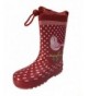 Boots Toddler Girls Pink Polka Dotted Bird Design Rain Boot w/Tie and Lining - C612O4RUUSR $19.53