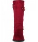 Boots Girls' Quilted Strappy Buckle Mid-Calf Riding Boot (Toddler/Little Kid/Big Kid) - Burgundy Imsu - C818IIK4UOT $43.42