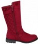 Boots Girls' Quilted Strappy Buckle Mid-Calf Riding Boot (Toddler/Little Kid/Big Kid) - Burgundy Imsu - C818IIK4UOT $43.42