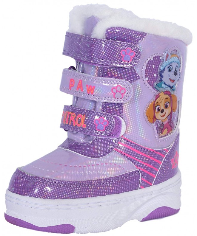 Boots Paw Patrol Girl's Snow Boots with Easy Straps Closure (Toddler - Little Kid) - Purple - CG187I9Q6IS $48.47