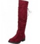 Boots Girls' Back Corset Lace Over The Knee Riding Boot (Toddler/Little Kid/Big Kid) - Wine Imsu - CK18KO0MCE5 $45.11