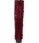 Boots Girls' Back Corset Lace Over The Knee Riding Boot (Toddler/Little Kid/Big Kid) - Wine Imsu - CK18KO0MCE5 $45.11