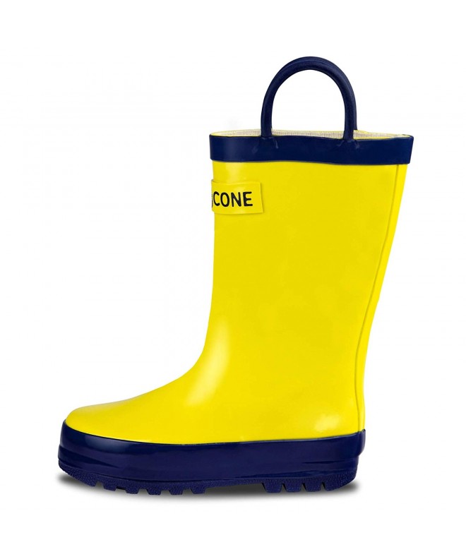 Boots Rain Boots with Easy-On Handles for Toddlers and Kids - Classic Yellow - C712NRHHGC1 $33.41