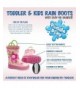Boots Toddler Waterproof Handles - Pink Flower - CV18E9A7Q5I $37.27