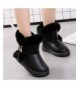 Boots Girls' Sweet Pompoms Winter Slip-On Warm Fur Lined Snow Boots (Toddler/Little Kid/Big Kid) - Black - CF18K7966SC $41.36