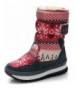 Boots Girl's Winter Fur Lining Cozy Warm Waterproof Snow Boots - Red - CH18629GOTR $31.92