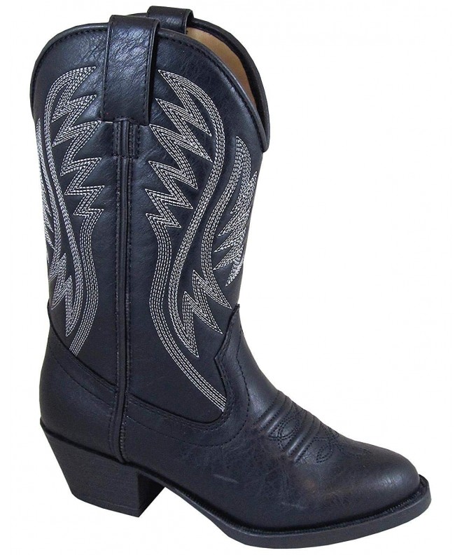 Boots Mountain Youth Girls Mesquite II Black Faux Leather Cowboy Boots - Black - CJ18CUS8358 $86.43