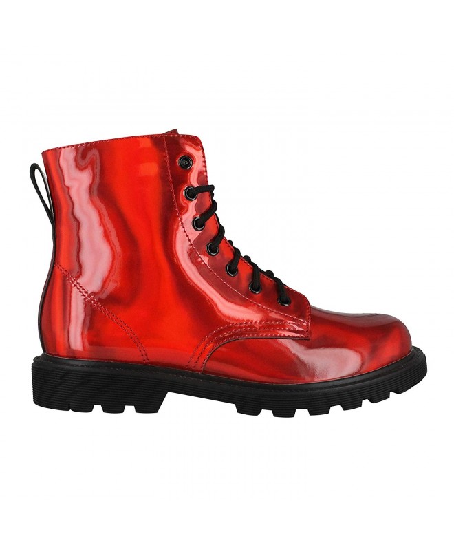 Boots Girls Luna Combat Boots - Red - C8182GL9Y4C $40.56