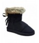 Boots Elegant Little Kids - Girls Fashion Faux Suede Slip on Ankle Flat Boots - Fur Boots Black - CG12N24RTXH $25.99