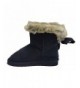 Boots Elegant Little Kids - Girls Fashion Faux Suede Slip on Ankle Flat Boots - Fur Boots Black - CG12N24RTXH $25.99