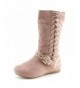 Boots Girls Side Zipper & String Faux Suede Slouch Boots (Toddler/Little Kid/Big Kid) - Dusty Pink - CL188NX4XUG $48.98