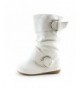 Boots Girls Faux Leather Two Buckle Mid Calf Slouch Boots (Toddler) - White - CR18KQMRHE8 $44.97