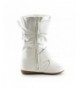 Boots Girls Faux Leather Two Buckle Mid Calf Slouch Boots (Toddler) - White - CR18KQMRHE8 $44.97